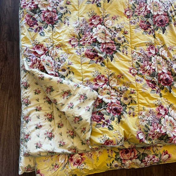 Vintage Ralph Lauren Sophie Brooke Floral Comforter Queen 100% pink roses - Picture 1 of 7
